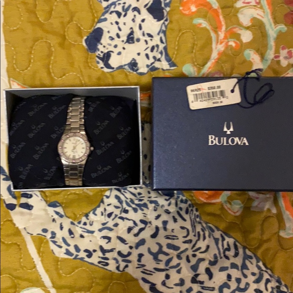 BULOVA watch with pink diamond accent